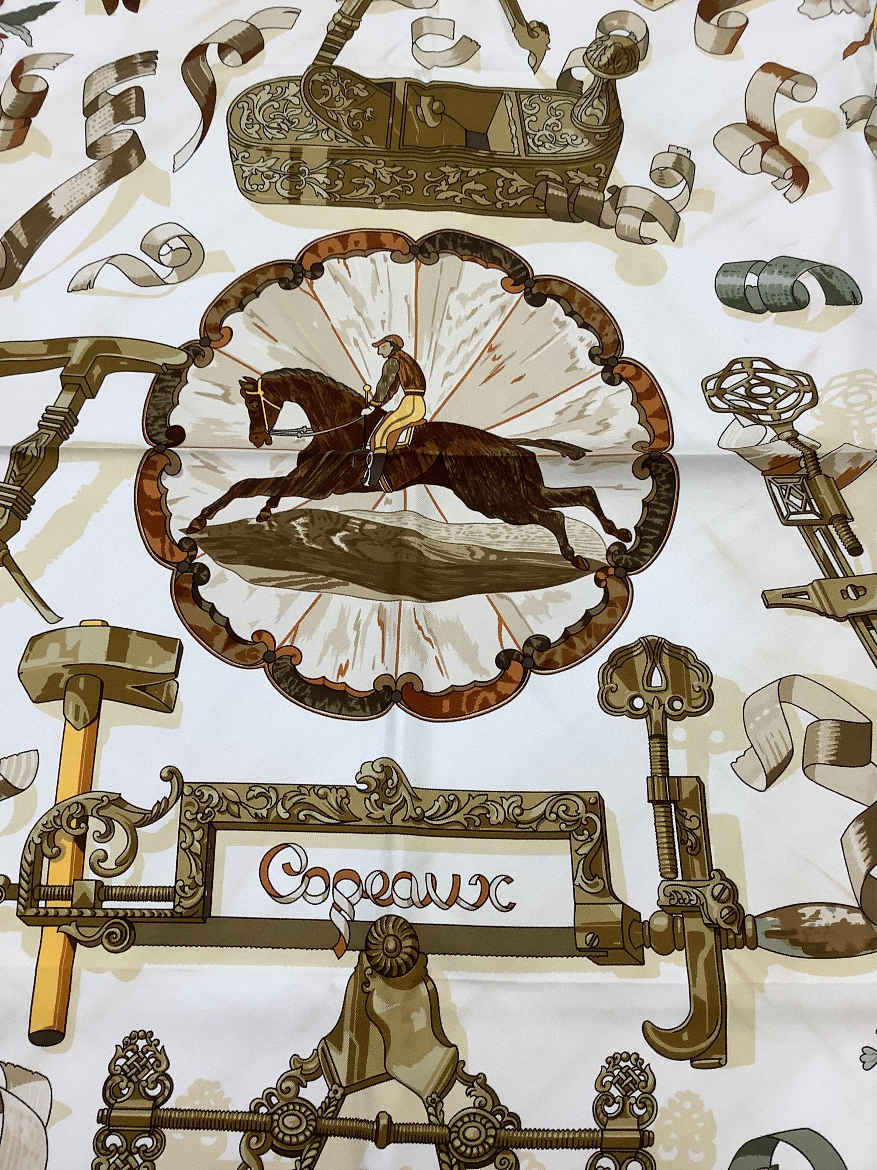 Two Hermes scarves, boxed